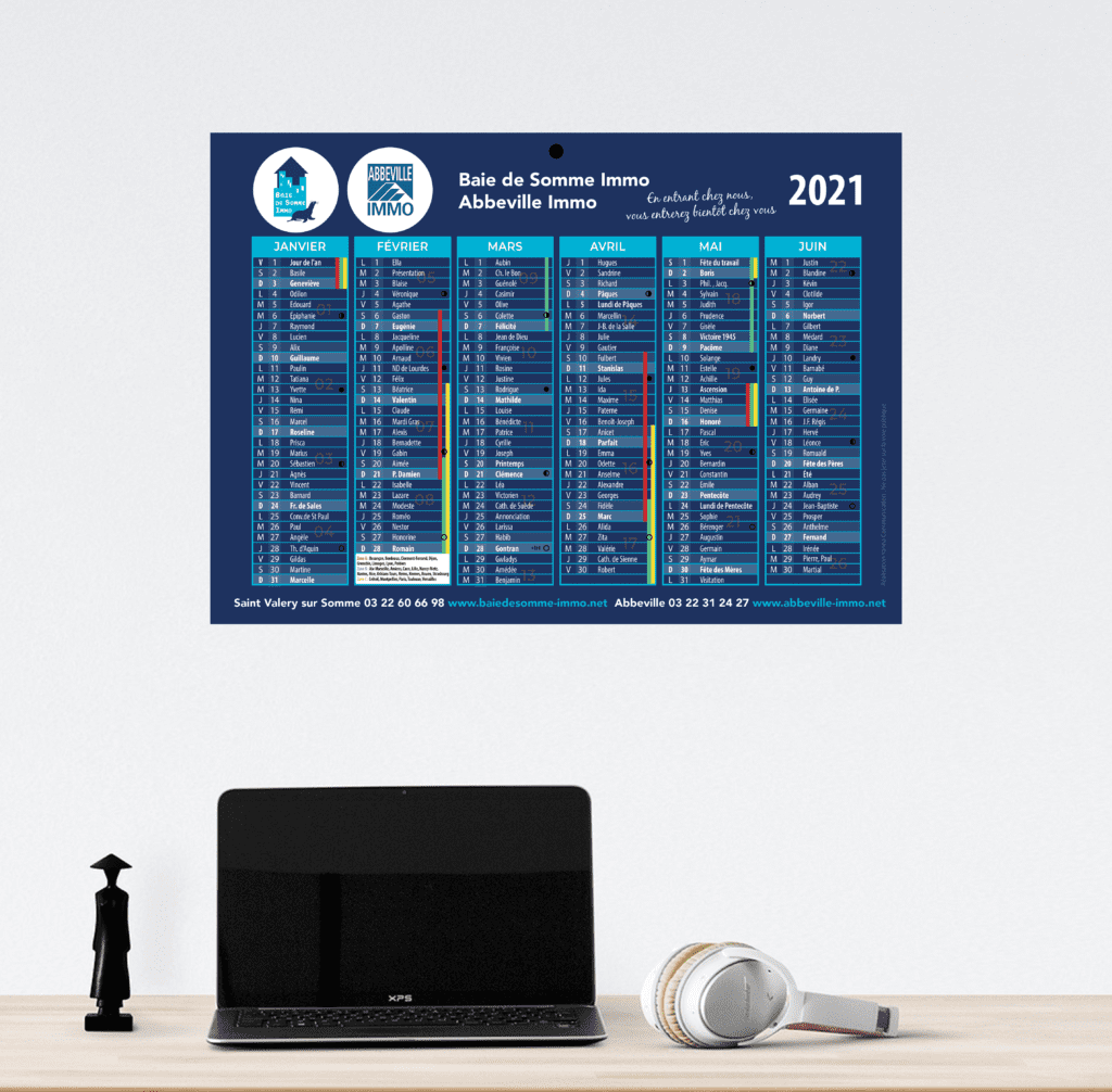 Calendrier Baie de Somme immo - graphisme